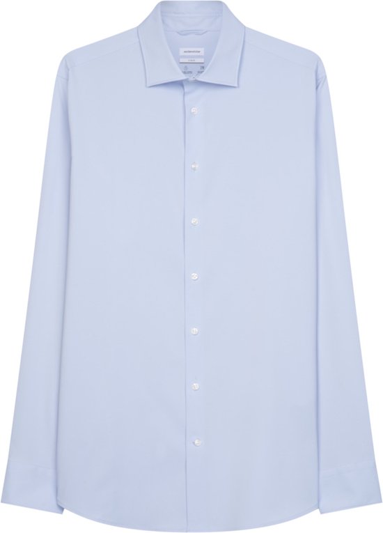 Seidensticker x-slim fit overhemd - twill - blauw - Strijkvriendelijk - Boordmaat: 40