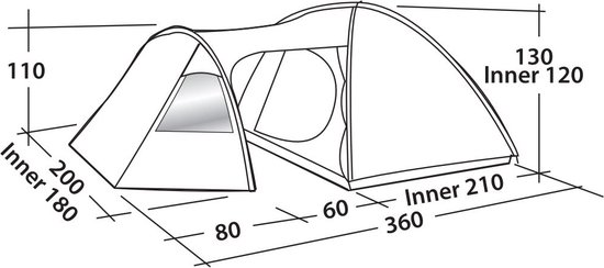 Easy Camp Eclipse 300 tunneltent - 3 persoons - Groen — afbeelding 3