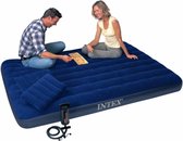 Intex 64765 Classic Downy Airbed + Kussens en Pomp 152x203x25 cm
