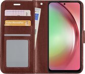 Hoes Geschikt voor Samsung A54 Hoesje Book Case Hoes Flip Cover Wallet Bookcase - Bruin
