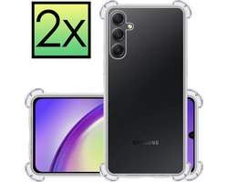 Hoesje - 2 Stuks - Geschikt voor Samsung Galaxy A34 - Sterk & Shockproof - Siliconen Case - Back Cover - Telefoon Hoes Shock Proof - Transparant
