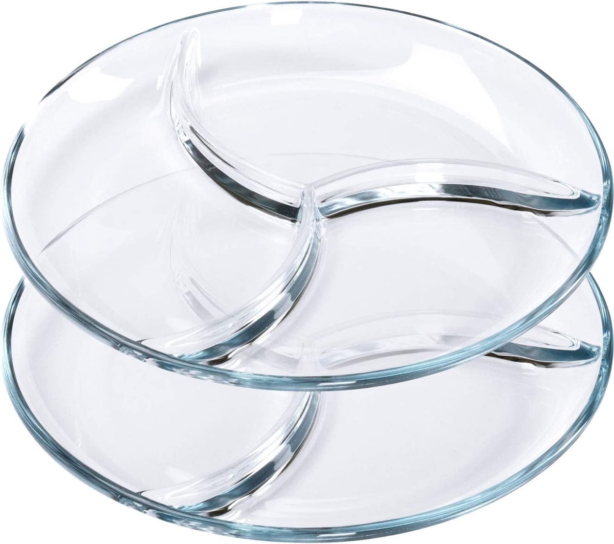 Assiettes plates, assiette de contrôle des portions en verre cristal pour  adultes, lot