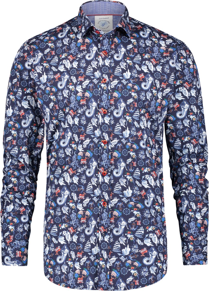 AFNF | Shirt mermaid navy red F Classics | Heren | Blue Multicolour | | 4XL