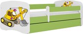 Kocot Kids - Bed Babydreams groen graafmachine zonder lade met matras 140/70 - Kinderbed - Groen