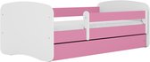 Kocot Kids - Bed babydreams roze zonder patroon zonder lade zonder matras 180/80 - Kinderbed - Roze