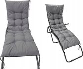 AIO - Coussin matelassé pour banc de jardin / Coussins pour chaise longue - Imperméable - 180x50 cm - Grijs