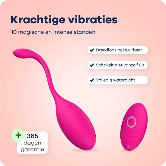 MyFantasy Oeuf Vibrant avec Télécommande – Vibrateurs pour Femmes – Satisfyer Clitoris - Jouets Sexuels pour Couples - Sex Toys pour Couples - Œuf Vibrant - Rose