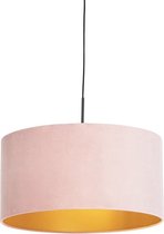 QAZQA combi - Lampe à suspension avec abat-jour - 1 lumière - Ø 500 mm - Rose