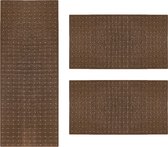 Karat Slaapkamen vloerkleed - Rapido - Bruin - 1 Loper 80 x 300 cm + 2 Loper 80 x 150 cm
