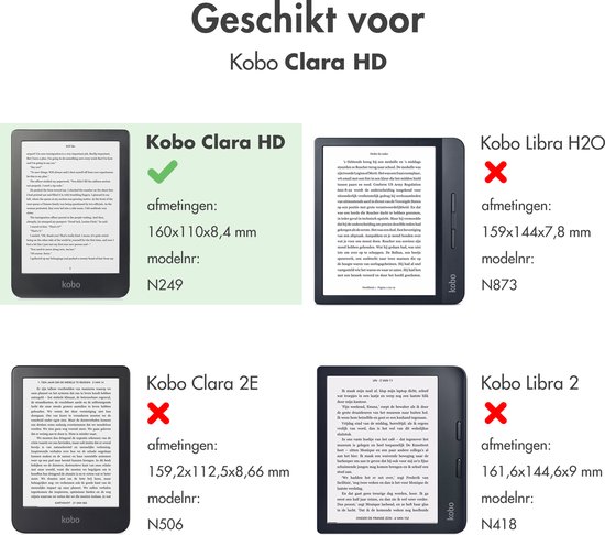Kobo Clara HD - E-reader - 6 inch - 8GB - Zwart