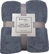 Malinsi® Fleece Deken - Donker Grijs - Dekentje - Plaid - 200 x 230 - Fleecedeken bed geschikt voor 220x240 - Bankhoes Sprei - Woondeken Bedsprei