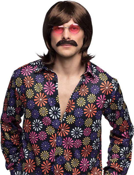 Boland - Partybril John roze Roze - Volwassenen - 60's & 70's - Hippies & Flower Power - 60's & 70's - Hippie & Flower Power - Boland