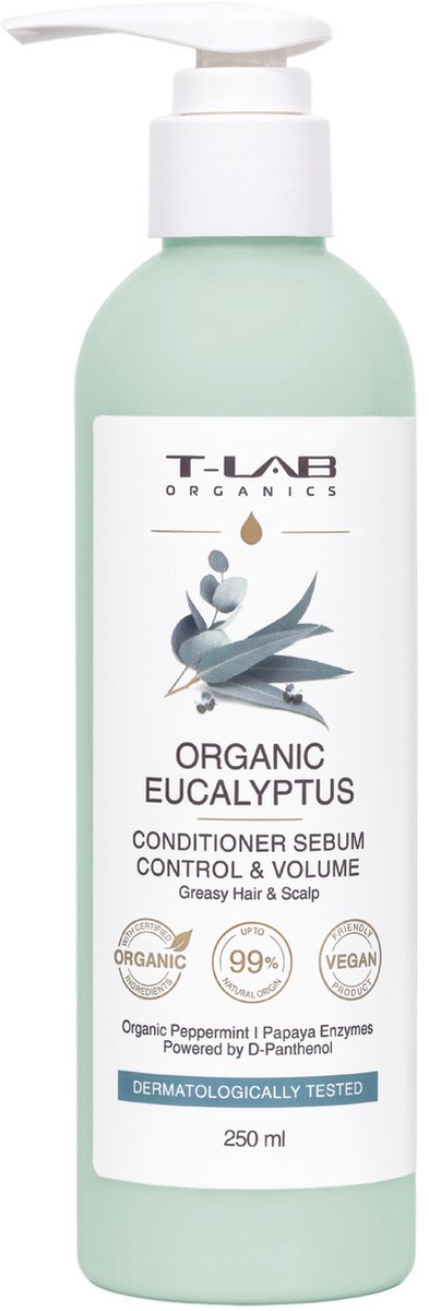 T-LAB Organic Eucalyptus Sebum Control & Volume Conditioner 250ml