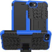 Peachy Blauw zwarte hybride standaard case iPhone 7 8 SE 2020 SE 2022 hoesje cover shockproof