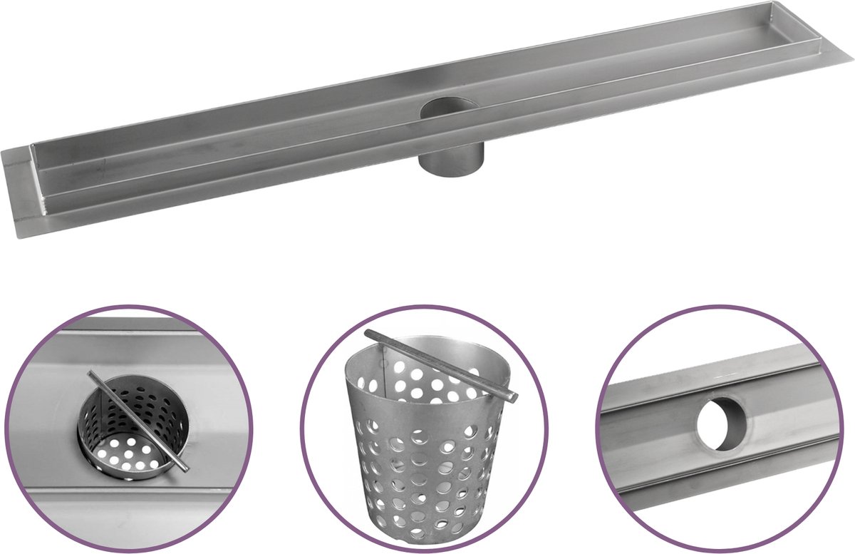 CityLine RVS douchegoot Lengte 80 cm Onderuitloop 50 mm Voorzien van design...