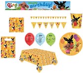 Bing het konijn - Feestpakket - Versiering - Verjaardag - Kinderfeest – Vlaggenlijn – Ballonnen - Happy Birthday slinger- Bordjes - Servetten - Bekers – Tafelkleed - Uitdeelzakjes.