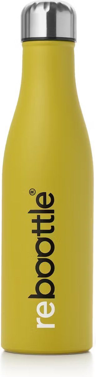 Reboottle - Thermo - Duurzame thermosfles - Hippe drinkfles - 500ml - Mosterd Geel