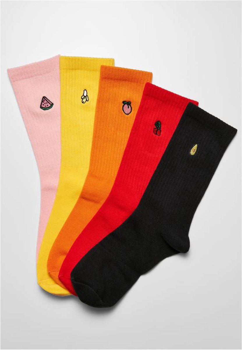 Urban Classics Fruit Embroidery 5-Pack Sokken 43/46 Multicolours Multicolor