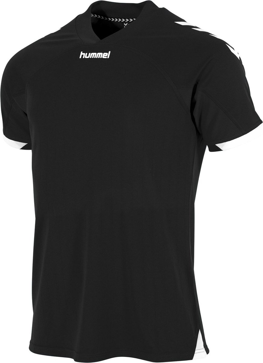 Hummel Fyn Shirt Korte Mouw Heren - Zwart / Wit | Maat: XL