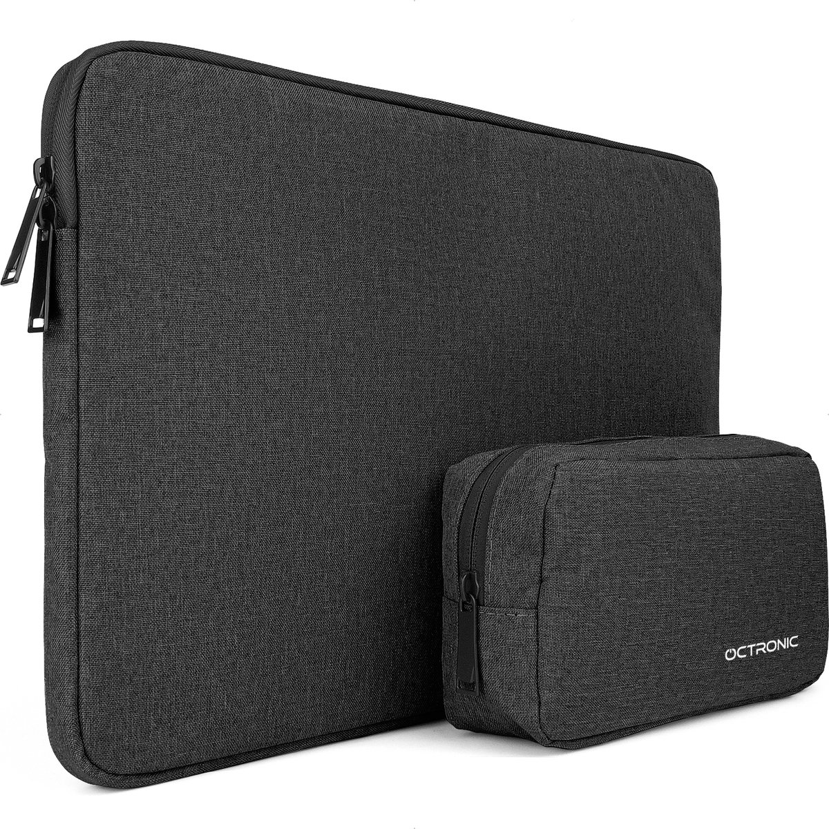 Laptophoes 15,6 inch - Laptop Sleeve, Tablet Hoes met kabel organizer etui - Zwart
