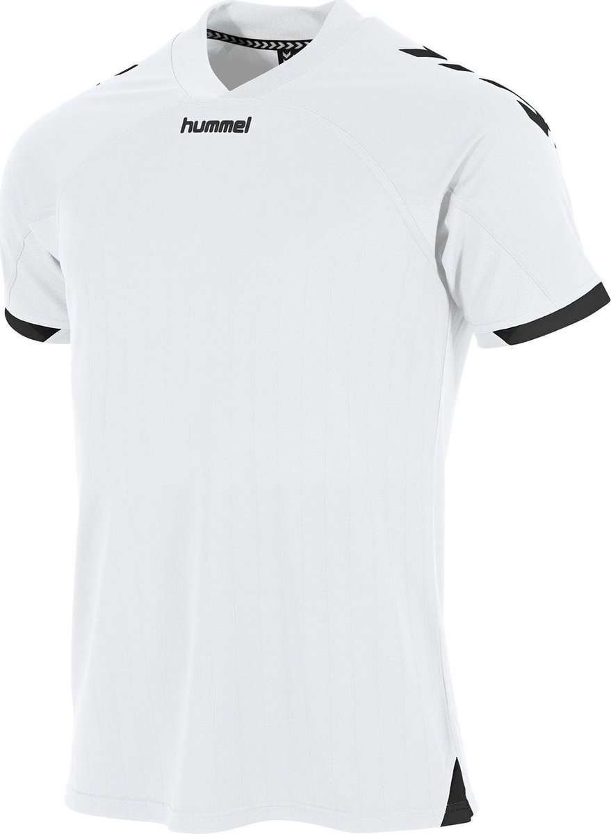 Hummel Fyn Shirt Korte Mouw Kinderen - Wit / Zwart | Maat: 116