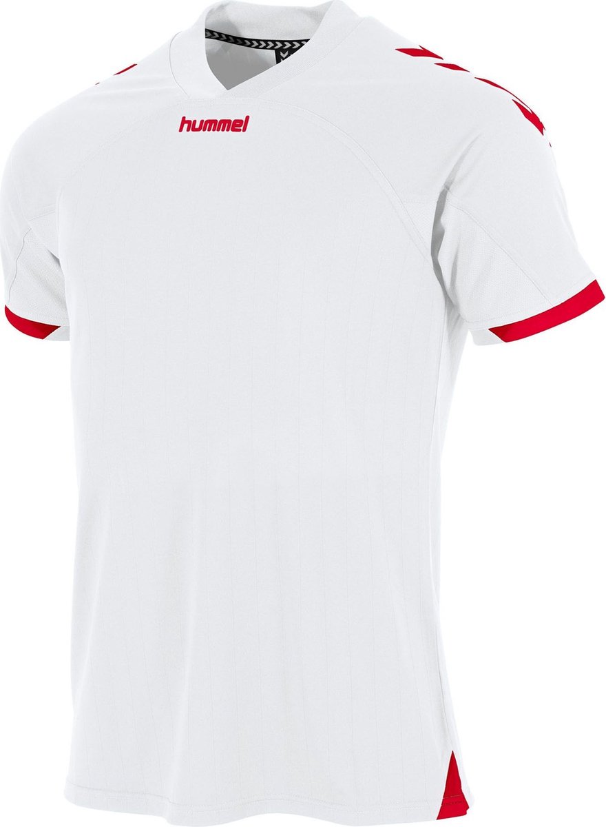 Hummel Fyn Shirt Korte Mouw Kinderen - Wit / Rood | Maat: 152
