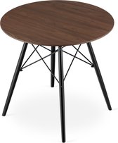 TODI - Eettafel rond - ø 80cm - zwart onderstel - essen tafelblad