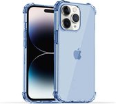 Smartphonica iPhone 14 Pro transparant shockproof siliconen hoesje met stootrand - Blauw / Back Cover geschikt voor Apple iPhone 14 Pro