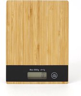 (SALE!!) Keukenweegschaal Bamboe Hout - Nauwkeurig - Tara functie - Deluxe - tot 5KG - Incl. Baterijen