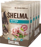 Nourriture pour chat Shelma - nourriture pour chaton riche en dinde fraîche - 5 x 750g