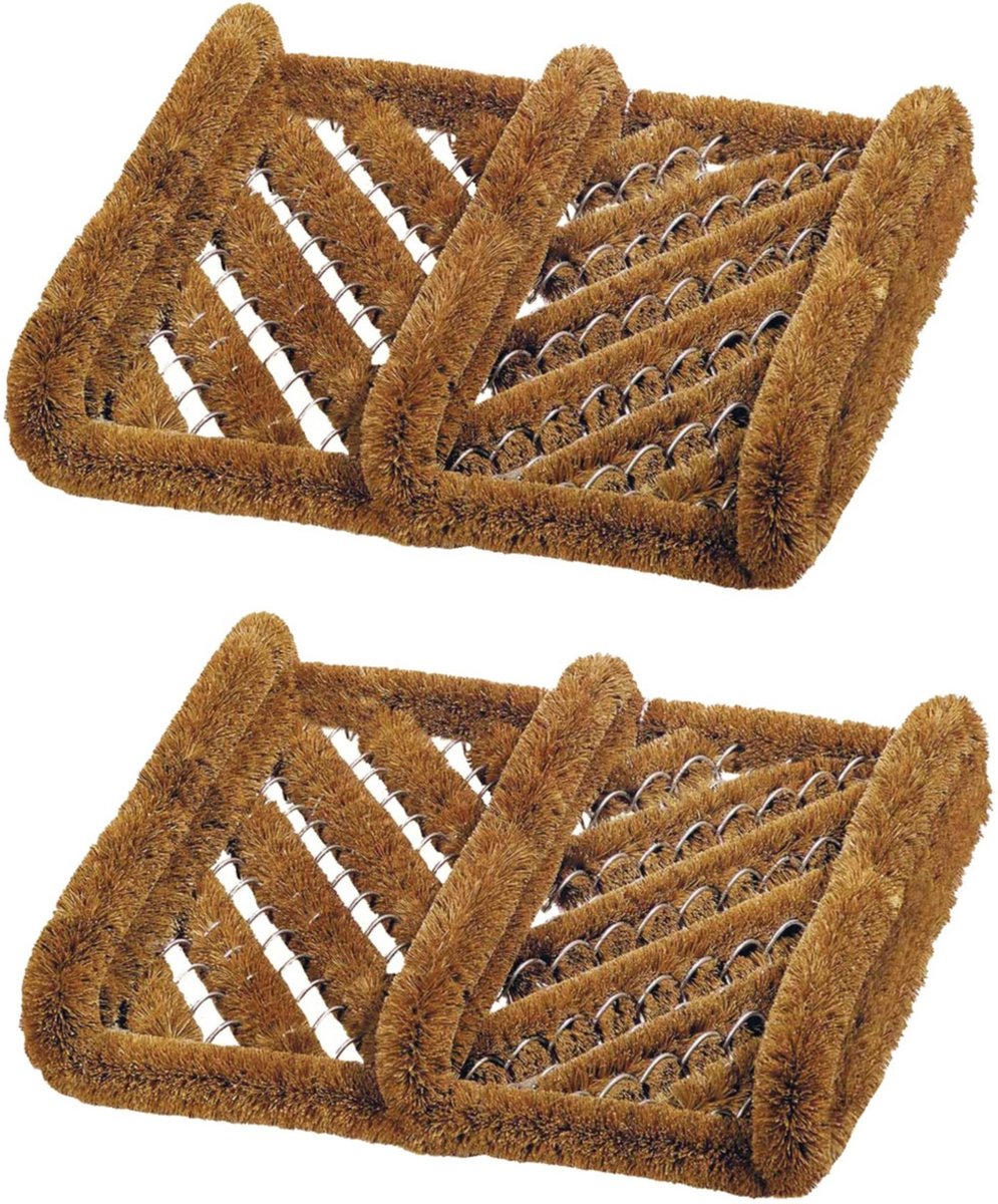 Benson Schoenen borstelmat/schoenenveger - 2x - kokosvezels - 30 x 35 cm - Voetenveger