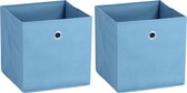 Zeller opbergmand/kastmand - 2x - 22 liter - blauw - 28 x 28 x 28 cm