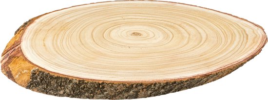 Foto: Kaarsenplateau kaarsenbord boomschijf hout 51 x 32 x 4 cm ovaal