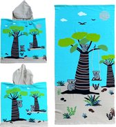 Set cape de bain/poncho avec drap de plage/bain microfibre - Serviettes de plage pour enfants avec koalas