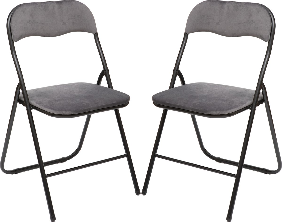 Klapstoel met zithoogte van 43 cm - Tafelstoel- - Velvet klapstoeltjes