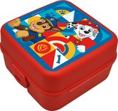 Paw Patrol broodtrommel/lunchbox voor kinderen - rood - kunststof - 14 x 8 cm