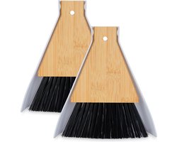mini stoffer en blik - set van 2 - met ophangoogje - keuken en camping - wit-zwart