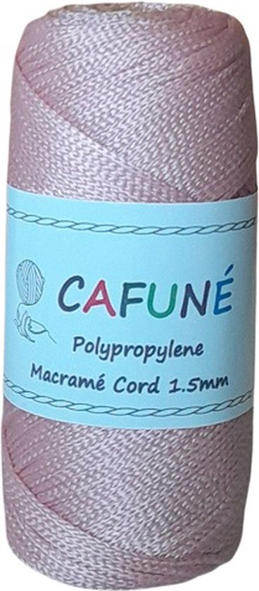 Cafuné Polypropyleen Macrame Koord- 1.5mm - Baby roze - PP3 - Haken -  Macrame - Tas maken | bol