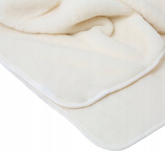 Couverture en Laine 100% Laine Mérinos Premium Veloutée - OnceDoce® 470 g/m² Respirante et Merveilleusement Chaude - SWAN WHITE - Lavable - 140x200cm