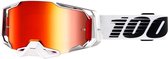 100% Armega Lightsaber - Motocross Enduro BMX Downhill Bril Crossbril met Spiegellens - Wit / Zwart