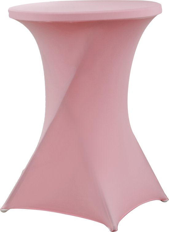 Statafelrok roze 80 cm per 2 - partytafel - Alora tafelrok voor statafel - Statafelhoes - Bruiloft - Cocktailparty - Stretch Rok - Set van 2 - Alora