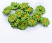 100 Pièces Mini Tournesols - Fleurs artificielles - Vert - 5 cm - Fleurs de Décoration