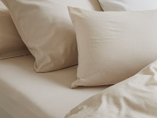 Yumeko drap-housse coton TENCEL™ latte chambray 140x200x30 - Bio & écologique