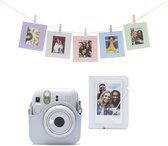 Fujifilm Instax Mini 12 accessoires - Cameratas, fotokaarten met clips & fotoalbum - Klei Wit