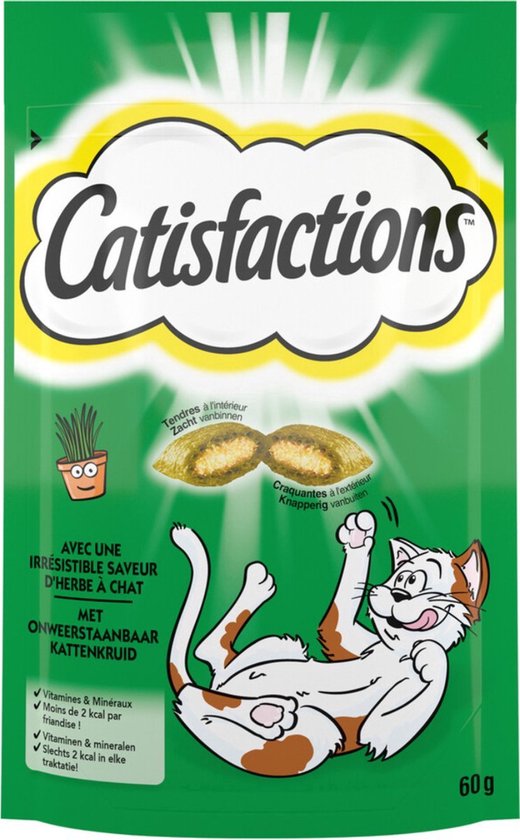 Catisfactions Catnip - Kattensnacks Kattenkruid - 6 x 60g
