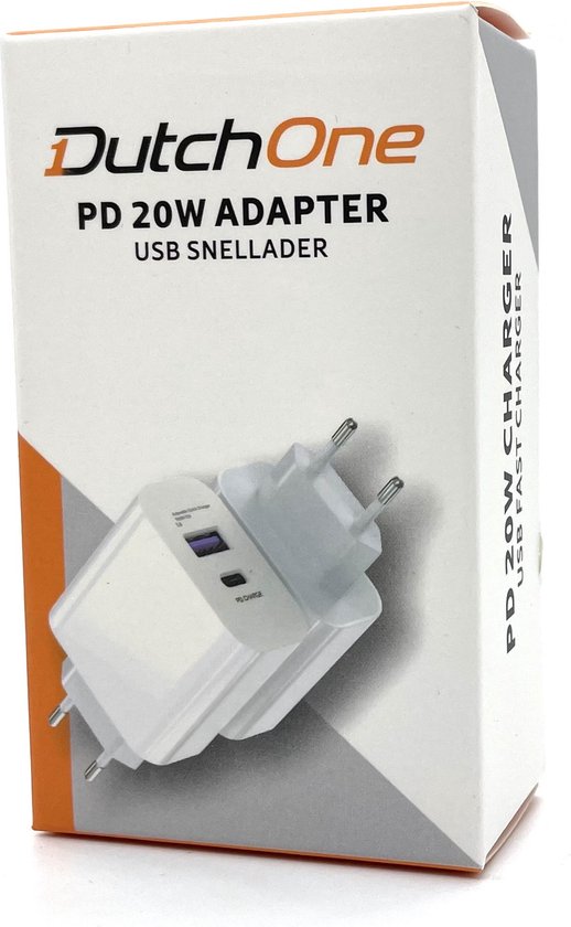 USB C Adapter oplader USB stekker 20W - Oplader - snellader - Universeel - DutchOne