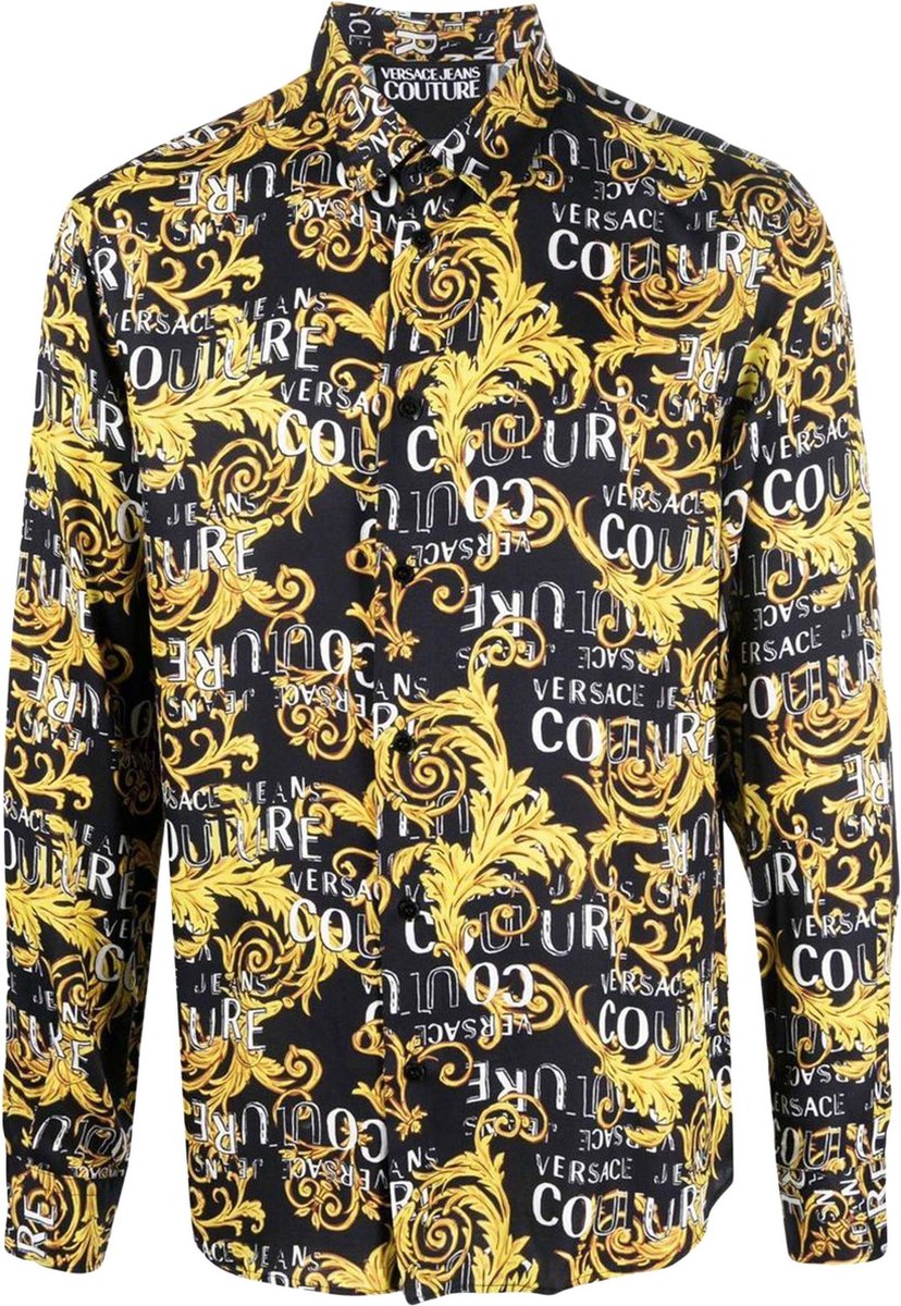 Versace Jeans Couture Heren Baroque Overhemd Zwart maat 46 | bol.com