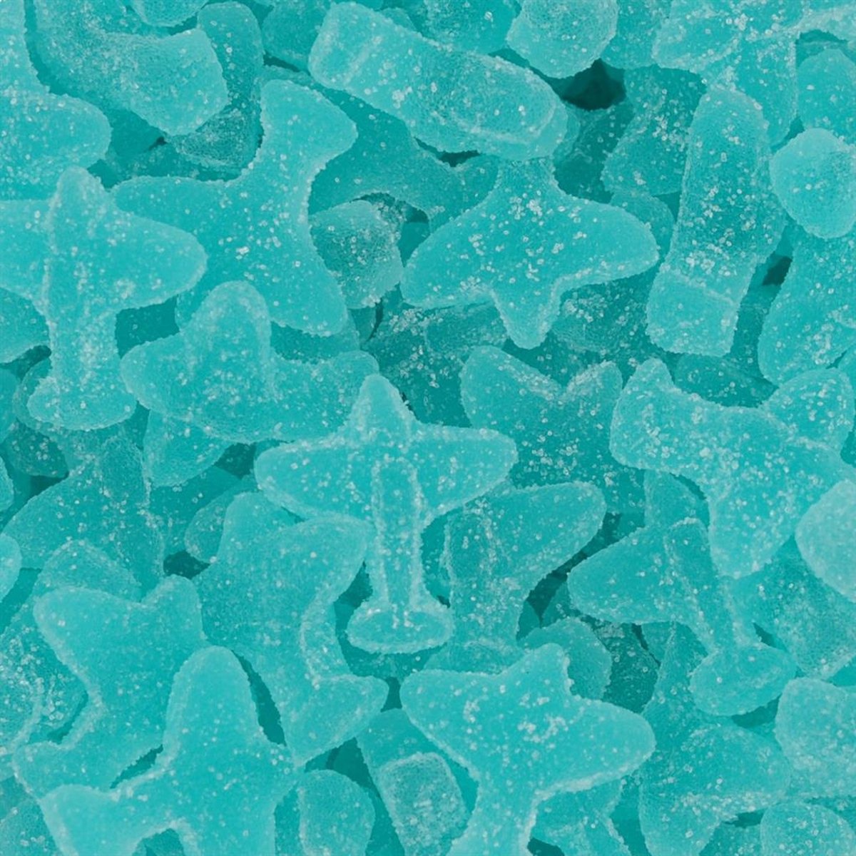 Joris gesuikerde vliegtuigjes kleur blauw in tubo 1kg - blauwe snoepjes