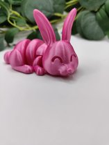 3D-geprint konijn , articulerend flexibel dier zintuiglijk-bureaudier - Roze