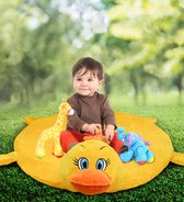 Baby Speel kleed - Speel mat - Speel tapijt - Kraamcadeau - Kinderkamer - 120 x 120 cm - Eend - Geel - Peuter - Kleuter - Groot - Zacht - Rond